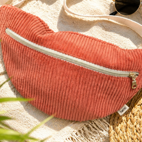 Sac banane adulte en velours côtelé