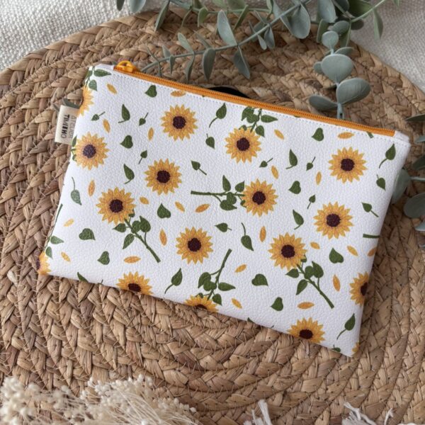 Trousse en similicuir - Tournesols d'été