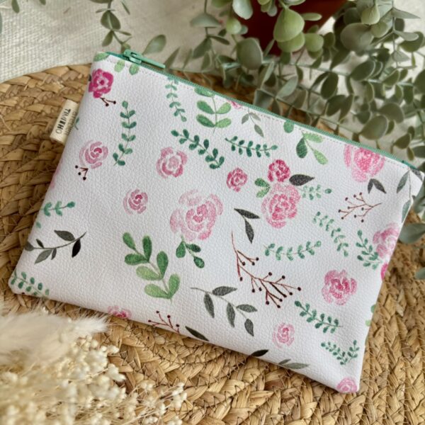 Trousse en similicuir - Roseraie