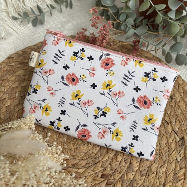 Trousse en similicuir - Jardin fleuri