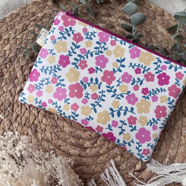 Trousse en similicuir - Fleurs des champs