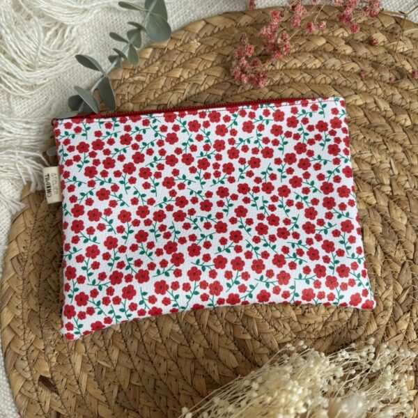 Trousse en similicuir - Coquelicots