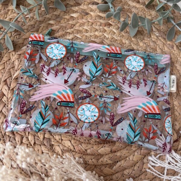 Trousse en vinyle - Coiffe indienne